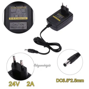 DC24V 2A Adapter AC 100V-240V to DC 24V @ محول 24 فولت
