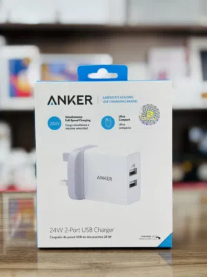 شاحن من انكر 24 واط ضمان 18 شهر ANKER 24W 2-Port USB CHARGER