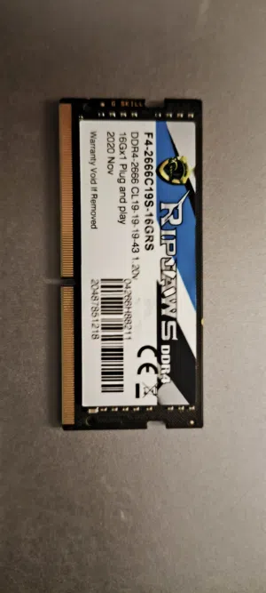 رام لابتوب من شركة G.Skill بحجم 16 كيكا و تردد 2666 نوع DDR4