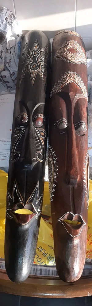 ديكور وجوه فنية أفريقية من الخشب عالي الجودة