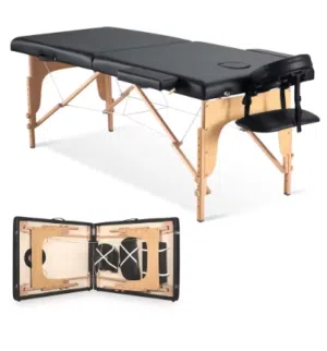 Portable massage bed, eyelash spa bed, tattoo bed with face rest, 35-inch adjustable height, folds