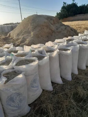 تبن شعير نضيف الشوال محشي حشي مش فاضي العداد 160 شوال