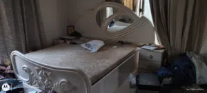 (Bed with Mattress and Dressing table)
