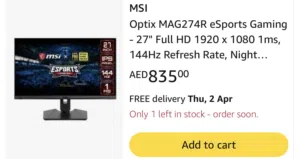 MSI optix MAG274R esport gaming full HD