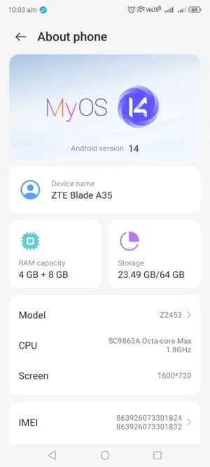 4+8 ram Total 12 64 Rom