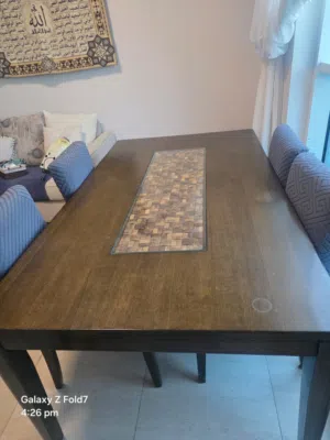 Dining table with 3 set of side table