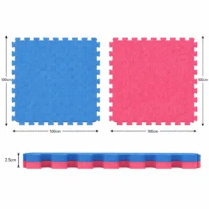 خصم 10 دينار على كل أرضية صالات سويدي وجهين أزرق و وردي (السمك 2.5cm) شبه جديدة مستعملة استعمال نظيف