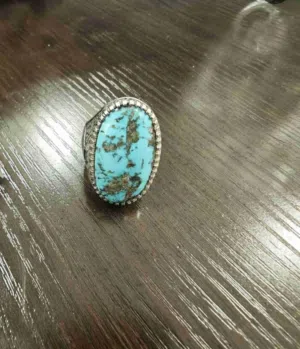 خاتم فيروز نشابوري صياغه الشريف 925 نظيف مرة