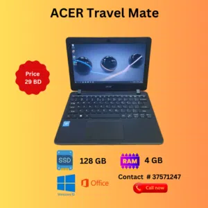Acer Travel Mate Laptop 4GB RAM , 128GB SSD Windows 10 Pro Only 29 BD