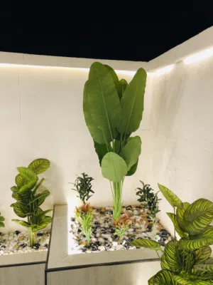 أحواض تركيب صناعي شجرات تركيب حجر ديكورات صناعي عشب صناعي جداري خشب جداري ديكورات