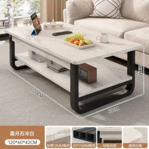 طاولة قهوة بتصميم رخامي عصري ولمسة فخامة واضحة  • سطح أنيق مقاوم وسهل التنظيف ، مع رف سفلي عملي