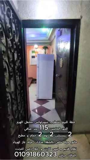 شقة لقطة بسعر مغري سوبر ا لوكس كامله المرافق عدادات قديمه توصيله مياه خاصة للشقه بفاتورة ايطالي1حصان