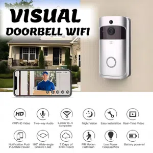 جرس الباب الذكي بكاميرا الدقة: 720P HD الرؤية الليلية: نعم، حتى 10 متر