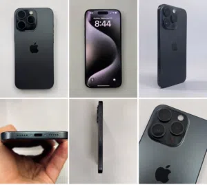 iPhone 15 pro 256GB—black titanium battery 90