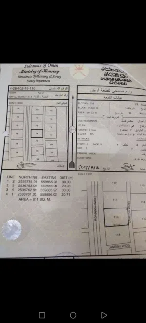 Residential Land for Sale in Al Dakhiliya Nizwa