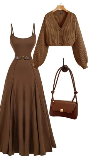 Casual Dresses . M . brown . New0