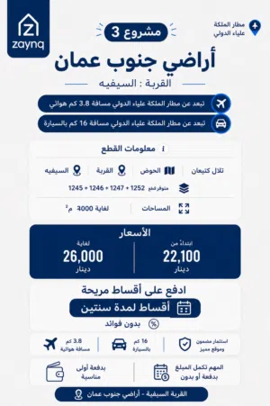 Farm Land for Sale in Amman Airport Road - Manaseer Gs