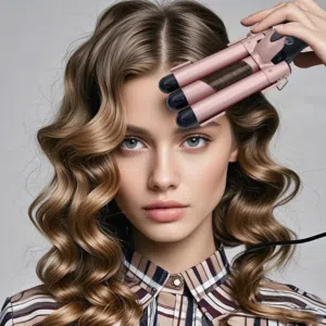 جهاز تمويج الشعر فير الشعر الثلاثي ويفي مع سيروم جهاز عمل WAVES الكيرلي تجعيد الشعر كيرلي شعر مموج