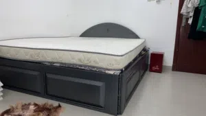 Steel bed with mattress hand made design