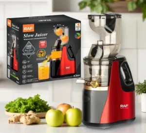 عصارة فواكة بطيئة 150 واط من RAF تشغيل مستمر حتى 15 دقيقة - مفتاح عكسي للتنظيف الذاتي