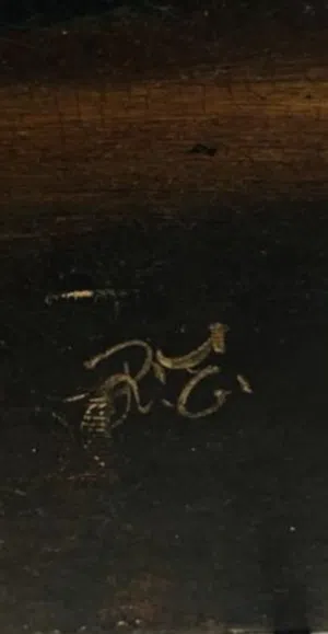 لوحة فنية زيتية مرسومة على القماش ،