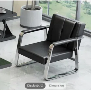 كراسي استيل مع جلد مكتبيه وخارجيه Steel chairs with leather upholstery, suitable for office and outd