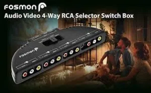 Fosmon 4-Way Audio Video AV RCA Composite Switch Selector