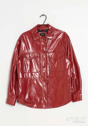 bershka red leather jacket