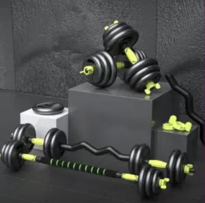 دامبلز  بلاستك مطور مع وصلة بار اعوج و مستقيم