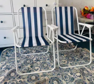 Beach chair (two) and beach mat