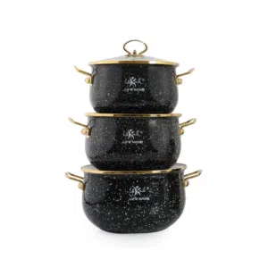 للبيع: طقم قدور (Life Smile) أصلي - جديد: مطلية بـ 3 طبقات من المينا (Enamel) صحية وسهله التنظيف