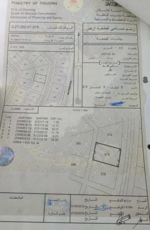 أرض سكنية للبيع في نخل – الأبيض  600 م2  موقع ممتاز