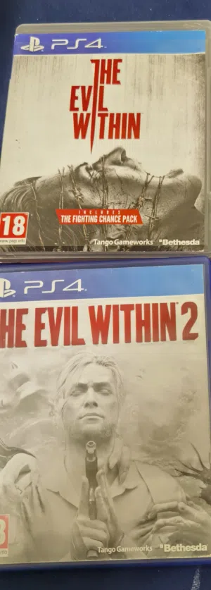لعبتين بلاستيشن 4 للبيع The evil withen 1 The evil withen 2