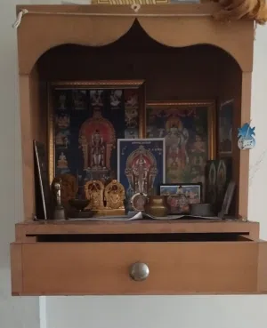 WOODEN POOJA STAND