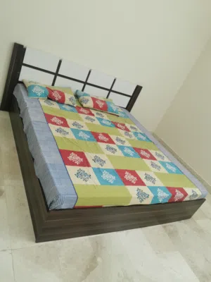 Wooden double bed