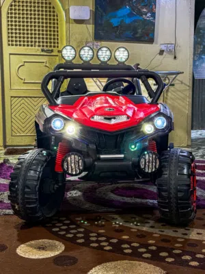 This is a red 4x4 24w big electric toy car for children.