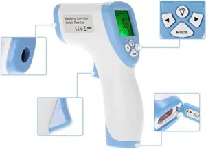 ميزان حرارة رقمي LCD بالأشعة تحت الحمراء القياس العالمي لدرجة حرارة الإنسان: ميزان حرارة للجبهة يعمل