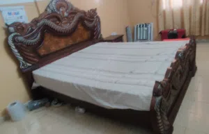 King-size double bed with mattress