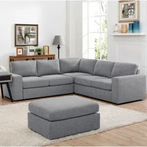L&U Shape/Corner Sofa Design Branded Fabric & High Density Foam Rami Furniture