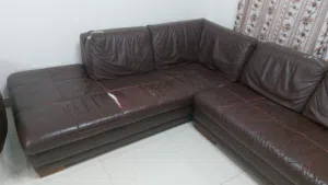 L-Shaped Genuine Leather Sofa