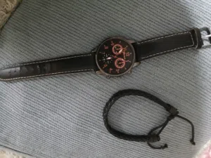 Geneva watch with adjustable rope bracelet