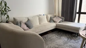 L-Shaped sofa set with 2 chairs - Spacious and Comfortable