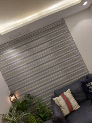 رول عامودي معدني خشب دبل زيبرا Metal vertical roller blinds
