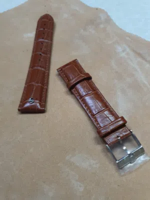 Aigner Brown leather crocodile pattern replacement watch strap, 20mm