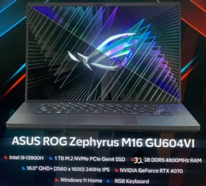 i9 RTX 4070 laptop Asus ROG zephyrus m16