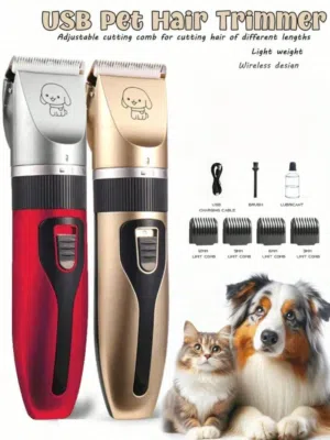 ماكنة حلاقه قطه و كلب كتن و جرو  4 نمر حلاقه و مشط  تشحن كهربائي فوري حلاقة  تسريحه قط   او الحلاقه