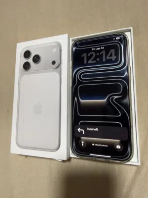 iPhone 17 pro max silver آيفون 17 برو ماكس وارد أمريكي جديد غير مشفّر 256 جيجابايت