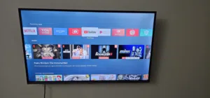 TCL 42" Smart TV. Provided with Remote and Wall hanging accessories. Powered by Andriod.