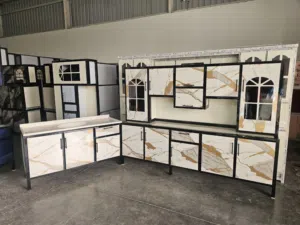 كاونتر ارضي وملحق قياس مترين ونص مع سنك قياس متر ونص مرمر