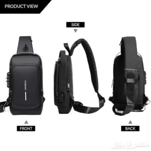 حقيبه كتف -شنطه كتف-حقيبة ظهر كروس مقاومة للماء مع منفذ شحن